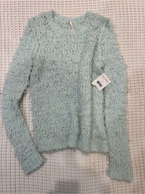 NWT Free People Crashing Waves Pullover - mint green